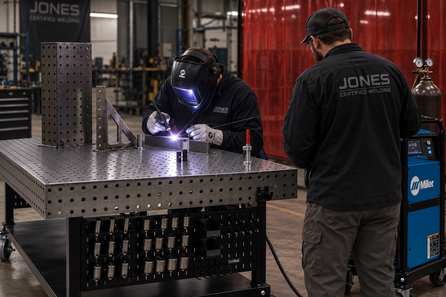 Jones personnel developing an operator on an application-specific TIG welding process